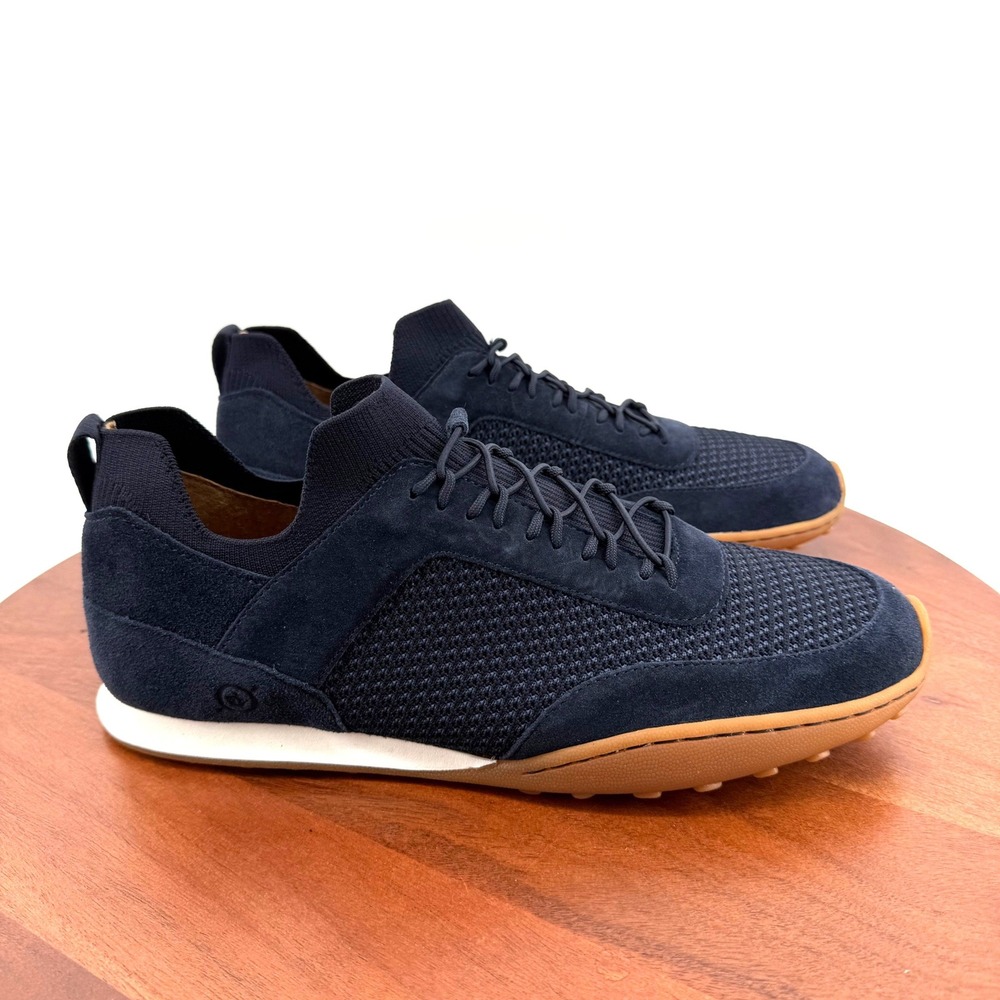 Born Aire‎ Sneakers Womens Navy Knit Leather Lace Up Casual Shoes BR0070172 11M